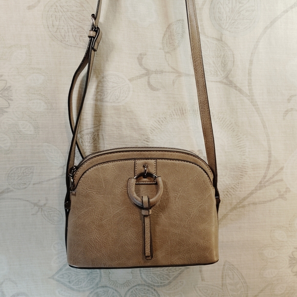 Sam & Hadley Handbags - Chic Sam & Hadley Beige Crossbody Bag with Ring Detail